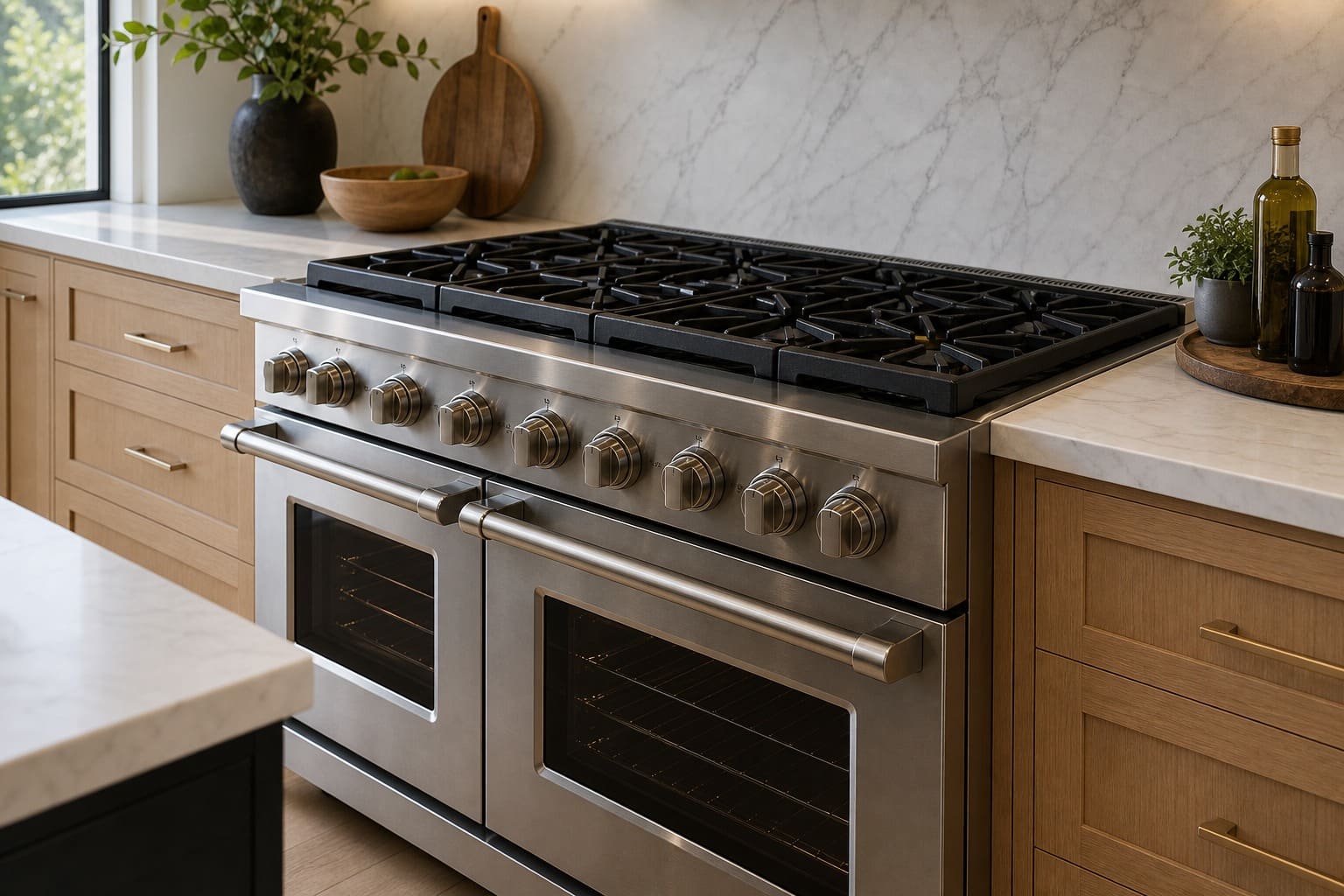 Viking professional gas range serviced in a Castro Valley kitchen
